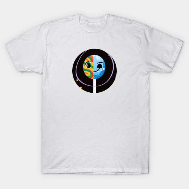 Face on a Lollipop T-Shirt by Angelic Gangster